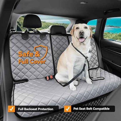 Dog Car Seat Cover for Back Seat, Waterproof Back Seat Covers for Dogs, PU Leather Nonslip Bench Car Seat Protector Universal Fit for Most Vehicles,SUVs,Small Trucks (Grey, Standard)