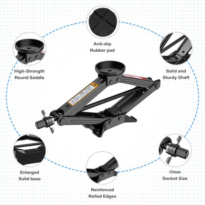 IMAYCC Car Jack Kit 2.5 Ton Scissor Jack Portable Car Jack and Stand Kit, Tire Changing Kit with Spare Tire Kit, Universal Jack Car Kit for Easy Tire Changes