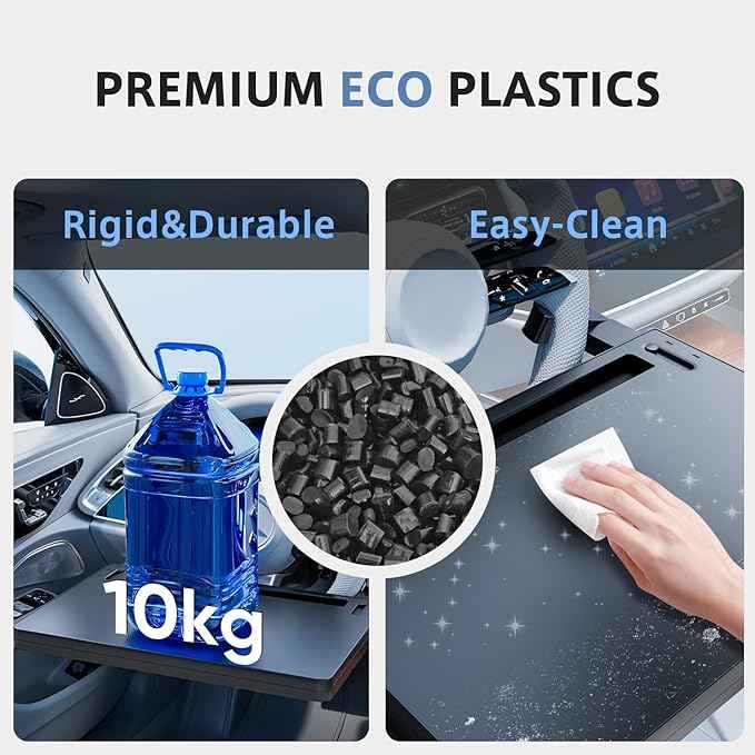 Steering Wheel Tray, Car Food Tray, Car Desk for Laptop, Multipurpose Car Table for Eating & Work, Adjustable Car Tray with Drawer and Anti-Slip Protective Adhesive