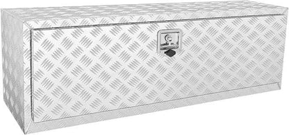 VEVOR Underbody Truck Box, 48"×17"×18" Pickup Storage Box, Heavy Duty Aluminum Diamond Plate Tool Box with Lock and Keys, Waterproof Trailer Storage Box with T-Handle Latch for Truck, Van, Trailer
