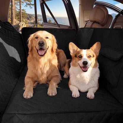 Dog Car Seat Cover for Back Seat, 600D Heavy-Duty Oxford Cloth Pet Car Seat Cover with Hard Bottom, Waterproof Dog Hammock for Car, Dog Car Seat Protector Scratch Proof Nonslip, Holds 400lbs