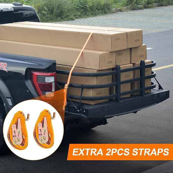 Truck Bed Extender,PickupTailgate Expansion,Fit for Ford F150 7+Titan 7+Sierra 3+Ram 1500/2500/3500,Compatible with All Rails,L55-62" x D24 x H18(Includes Mounting Bracket) Aluminium