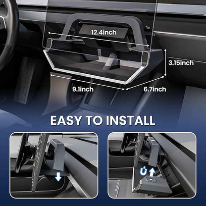 for Model Y Juniper Under Screen Storage Organizer 2025-2026 Upgrade, Model 3 Highland Center Console Organizer Tray 2024-2026 for Tesla Model Y Juniper Accessories, Black