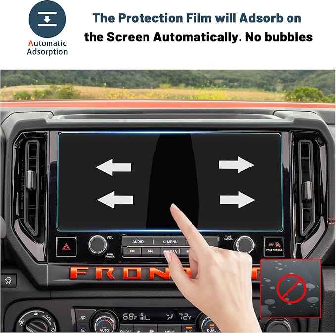 Screen Protector for Nissan Frontier 12.3" GPS Display Touchscreen 9HD Anti-Scratch Tempered Glass Compatible 2025 2026 Nissan Frontier S/SV/Pro-X/Pro-4X/SL Accessories Frontier 2025 Screen Cover