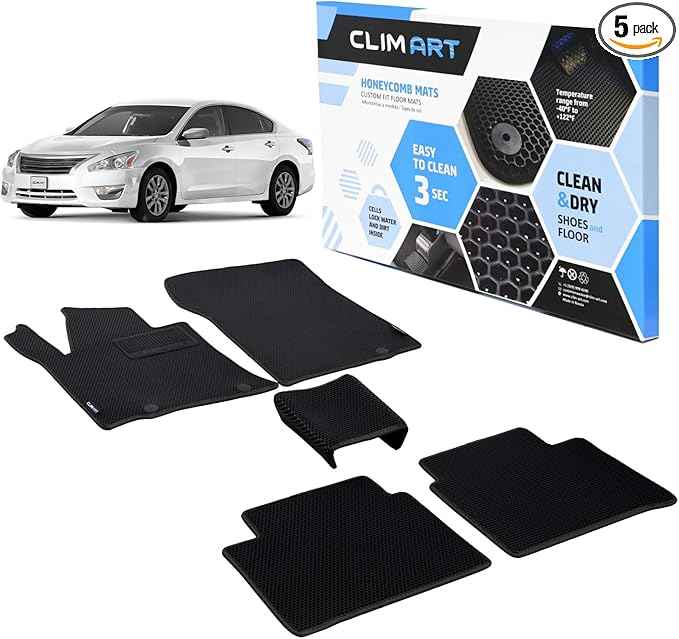 CLIM ART All-Weather Car Floor Mats Compatible with Nissan Altima 2013-2015, Custom-Fit Heavy-Duty Floor Liners for Cars & SUVs, Car Accessories for Men & Women, Black - FL011513125
