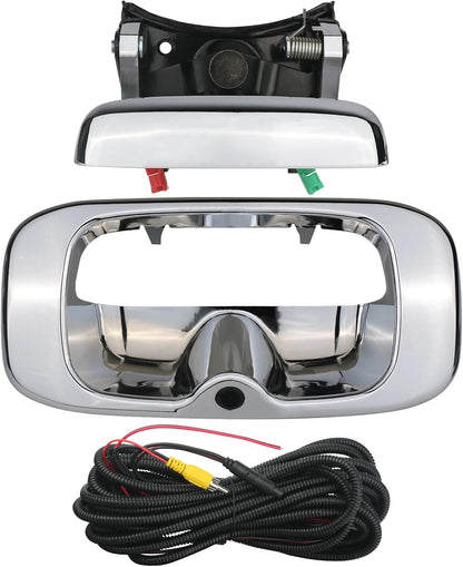 Backup Camera Tailgate Handle Rear View Camera Liftgate Latch Handle Chrome Compatible with 1999-2007 Chevrolet Chevy Silverado,GMC Sierra 1500 2500 3500 HD