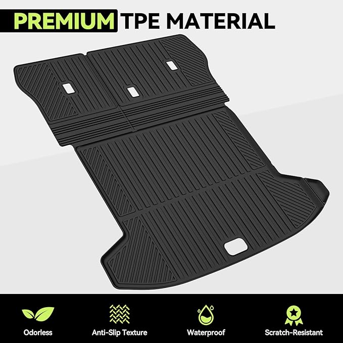 Cargo Mat for 2026 Hyundai Ioniq 9, All Weather TPE Cargo Liner with Backrest Mats Protectors for Hyundai Ioniq 9 Trunk Mat Accessories