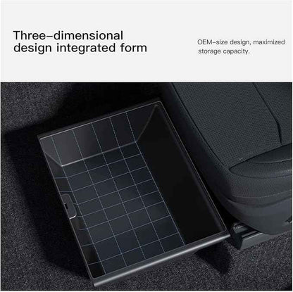 Compatible with Tesla Model Y Juniper 2025-2026 Under Seat Storage Box Car Interior Accessories Drawer Type Organizer Storage Lower Box(14T 52T.)