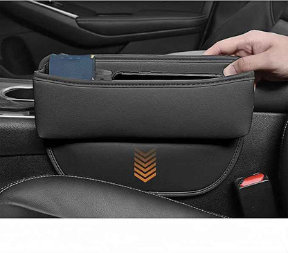 Car Seat Gap Filler Organizer for Tesla Model X(6seats) 2015-2023, Seat Storage Box Leather Bag Fill The Gap Car Accessories,Black