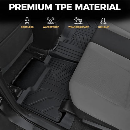 Floor Mats for Toyota RAV4 Gas 2013-2018, All Weather Floor Mats Trunk Cargo Liner with Backrest Protectors and Door Sill Guards Accessories, Full Coverage Set