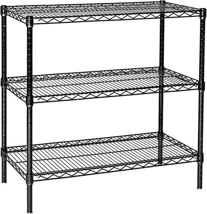 Omega 18" Deep x 18" Wide x 36" High 3 Tier Black Starter Shelving Unit