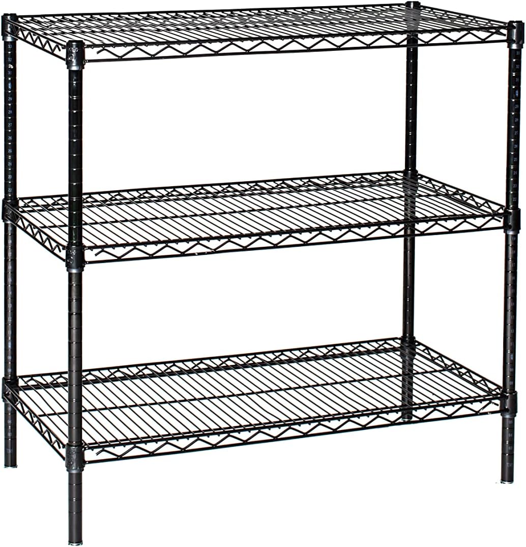 Omega 12" Deep x 72" Wide x 80" High 3 Tier Black Starter Shelving Unit