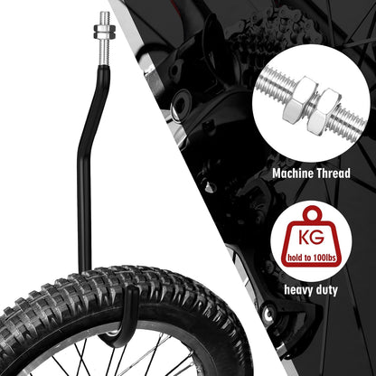 Shimeyao 4 Pcs Machine Thread Bicycle Storage Hook with Nut Heavy Duty Bike Hooks M10 x 1.5 Machine Threading Hook Rubber Coated Bicycle Hanger for Hanging Large Mountain Bike Tire (4.92 Inch,Black)