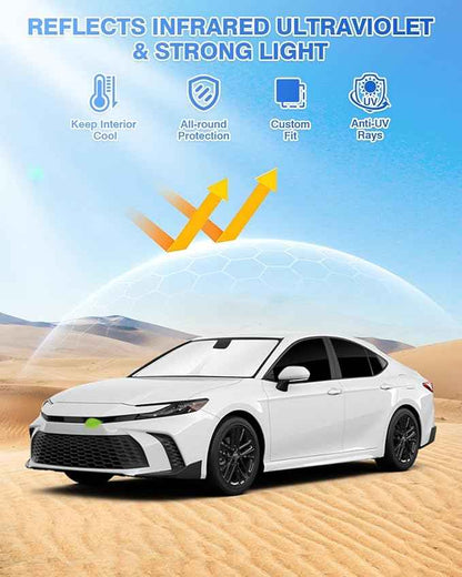 Sunshades for 2025 2026 Toyota Camry Accessories Windshield Sun Shade Side Rear Window Shade Cover Sun Visor Shield Privacy Protection Keep Vehicle Cool Black 6PCS