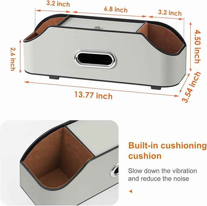 Car Rear Backseat Extra Multifunctional Drink Cup Holder Organizers with Tissue Storage Box Organizer & Hooks for Car Seat Back (Gray)