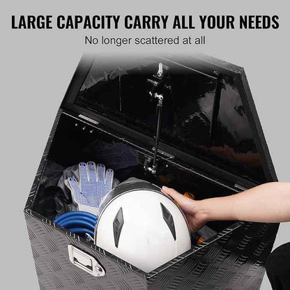 VEVOR Trailer Tongue Box, Heavy Duty Trailer Tongue Tool Box Storage Organizer with Lock & Keys, Utility Tool Chest for Pickup Truck Bed, RV, SUV, Off-Road Vehicle, Aluminum, 39" x 16.5" x 12", Black