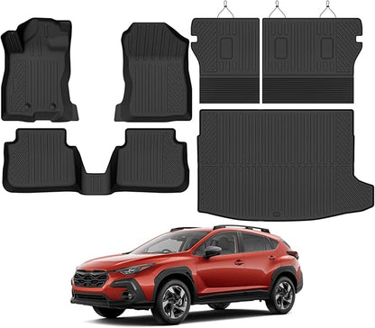 Custom Fit Floor Mats for Subaru Crosstrek Hybrid 2026, All Weather TPE Floor Liners with Trunk Mat & Backrest Protectors, Odorless Full Set Interior Accessories