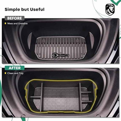 YHTAUTO Front Trunk Organizer Compatible with Tesla Model Y 2020 2021 2022 2023 2024, Frunk Storage Organizer Storage Box fits Tesla Y Accessories, 6 Separate Spaces
