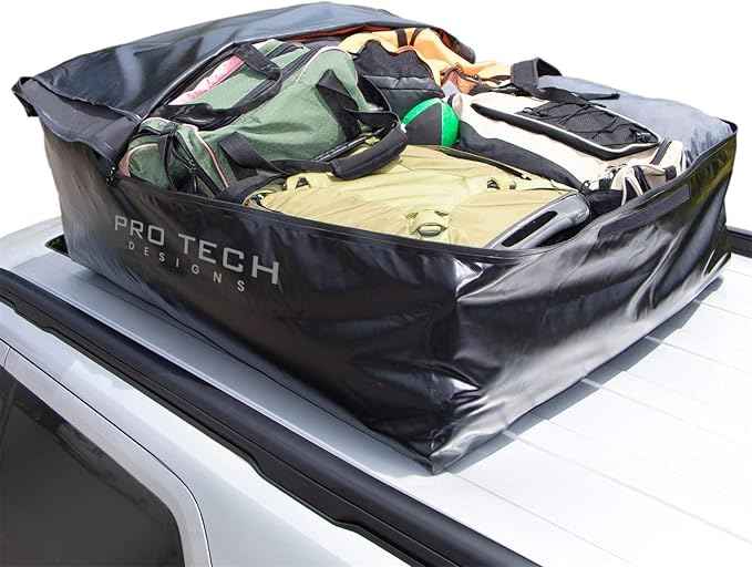 Voyager 18 Cubic Feet Waterproof Car Topper Luggage Carrier - Cargo Carrier for Top of Vehicle, Rooftop Cargo Bag Use with or Without Roof Rack, UV-Protected, 48 x 36 x 18 in, 4 Straps Included