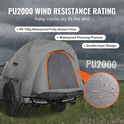 VEVOR SUV and Pickup Truck Camping Tents, Waterproof Double Layer Design with Carry Bag, Accommodates 2-9 Persons for Outdoor Activities