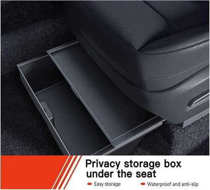 Compatible with Tesla Model Y Juniper 2025-2026 Under Seat Storage Box Car Interior Accessories Drawer Type Organizer Storage Lower Box(A)