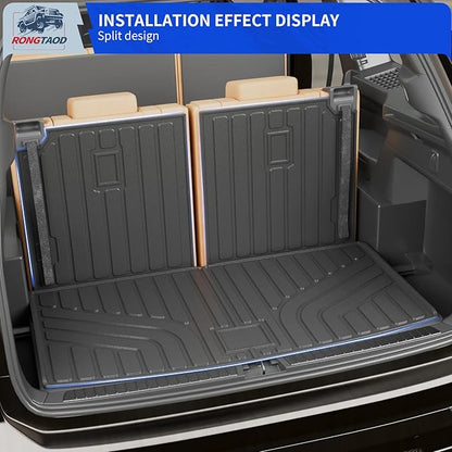 Rongtaod Cargo Mat Compatible with 2018-2025 2026 Volkswagen Atlas (NOT for Cross Sport) Trunk Mat Trunk Liner Cargo Liner Back Seat Cover 2024 VW Atlas Accessories (Trunk Mat with Backrest Mat)