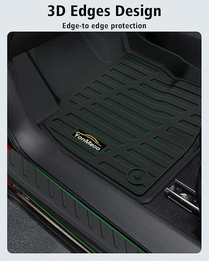 Floor Mats Custom for Ford Escape 2020-2025 2026 Trunk Mat with Backrest Mat (NOT for Hybrid) All Weather TPE Full Set Liners Cargo Protector & Door Sill Guards for Escape Accessories, Black