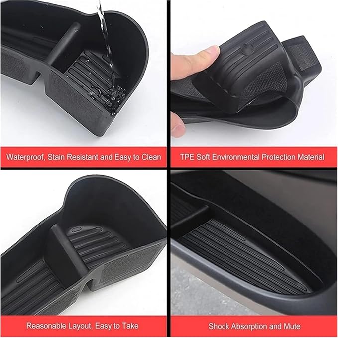 4Pcs Car Door Side Storage Box Compatible for Tesla Model 3 Model Y 2022 Interior Door Handle Organizer TrayCompatible for Tesla Model Y 2023 Accessories (Color : 4pcs Model 3)