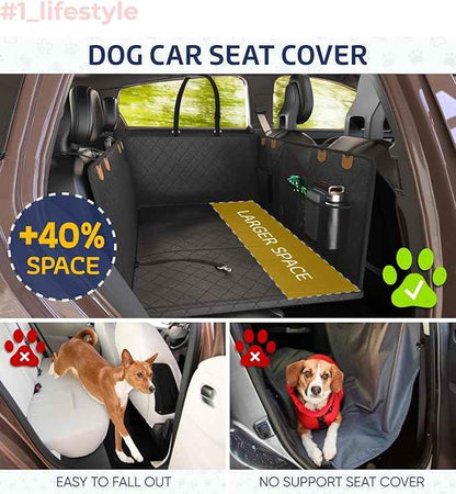 Katziela Back Seat Extender for Dogs-Large Space, Dog Car Seat Cover Hard Bottom Covered with 2 Foams Sturdy Backseat Extender for Dogs, Waterproof Dog Hammock for Car, SUV, Truck Car Bed 425Lbs