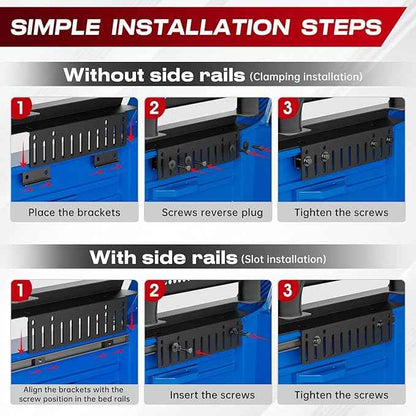 Roll Bar for Truck with Cargo Basket, Adjustable Sport Bed Bar Chase Rack Compatible with Full-Size Pickup Trucks Ford F-150, Chevy Silverado 1500, Ram 1500, GMC Sierra 1500, Tundra, Titan