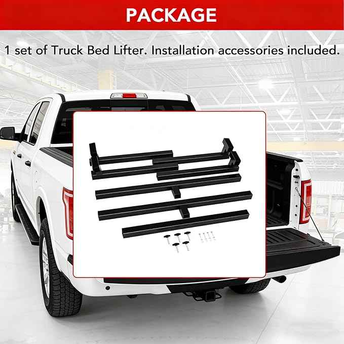 Truck Bed Lifter Box for Pickups Trucks, Heavy-Duty Truck Bed Lift Support 800 LBS Weight Capacity and Capacity Works On Beds, Black