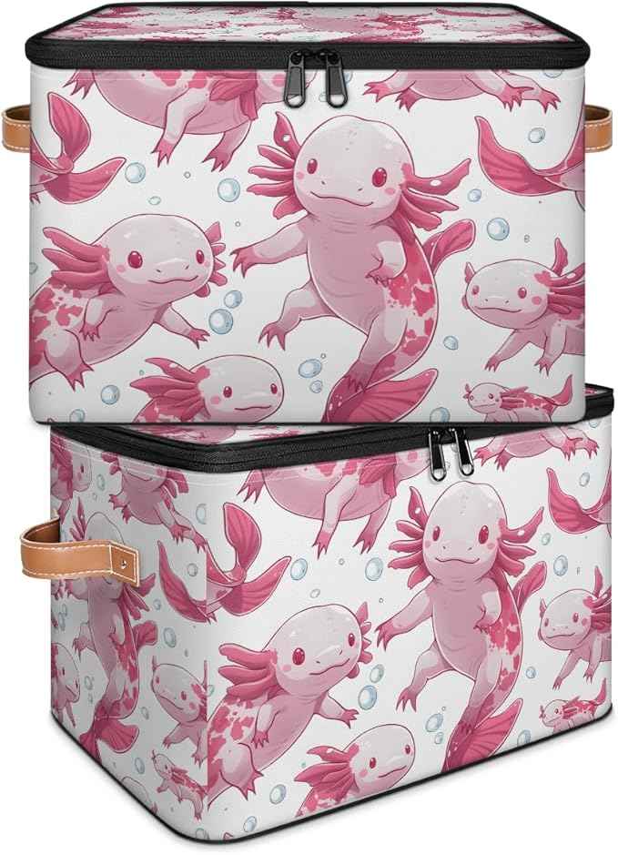 Ocean Storage Bins with Zipper Lids for Bedroom Kitchen Bathroom Storage Basket Foldable Toy Cube Storage Organizer for Kid Teen Women Men