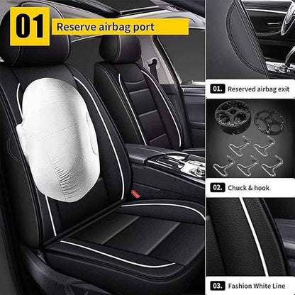 YORKNEIC Fit for Cadillac STS Seat Covers 2005-2011: Waterproof Leather 2 Front Car Seat Covers (2 Front Seat, Black)