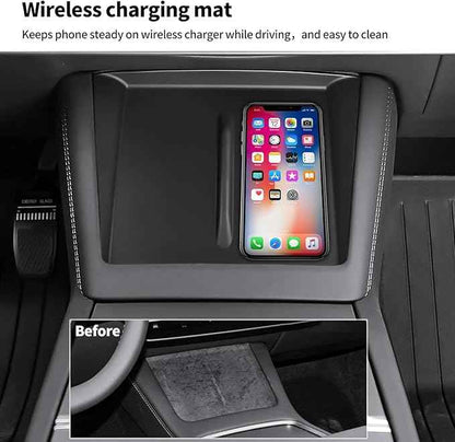 Center Console Organizer Tray for Tesla Model Y Juniper 2025-2026&Tesla Model 3 Highland 2024-2026, Black Storage Box Set with Cup Holder and Camera Cover, 2 Compartments