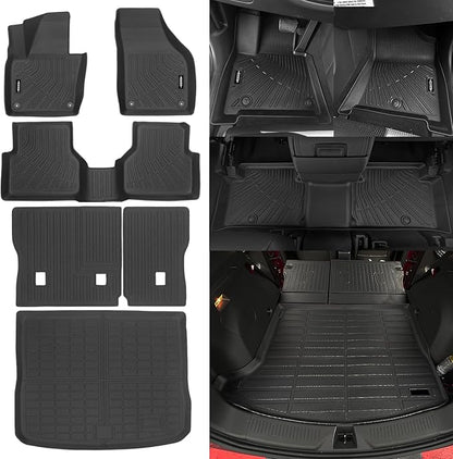 Custom Fit Floor Mats for Volkswagen VW Tiguan 2009-2017, All Weather TPE Floor Liners with Trunk Mat & Backrest Protectors, Odorless Full Set Interior Accessories