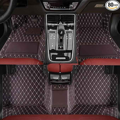 TREGOO All-Weather Anti Slip Floor mat is Suitable mats for floo of All for Tesla Models from 2012 to 2025 (Brown)