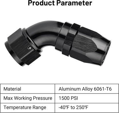 EVIL ENERGY 12AN 60 Degree One Piece Full Flow Hose End Fitting Swivel For CPE Braided Hose
