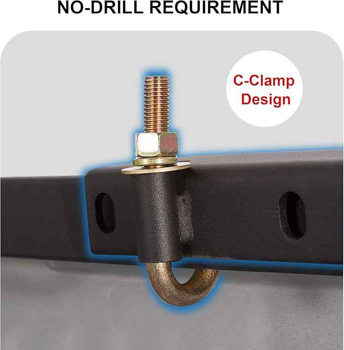 Rockland Universal Full-Size Steel Over-Cab Truck Rack, 800 LBS Capacity, 136.5" x 55" x 34.25", 49"-64" Adjustable Truck Bed Width, Extendable Truck Ladder Rack with None Drilling C-Clamps