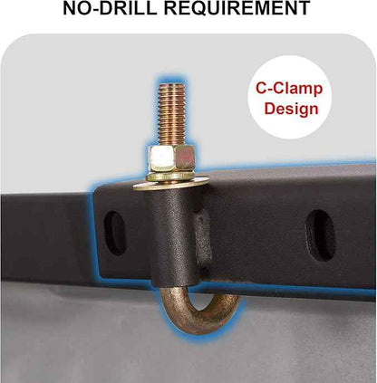 Rockland Universal Full-Size Steel Over-Cab Truck Rack, 800 LBS Capacity, 136.5" x 55" x 34.25", 49"-64" Adjustable Truck Bed Width, Extendable Truck Ladder Rack with None Drilling C-Clamps