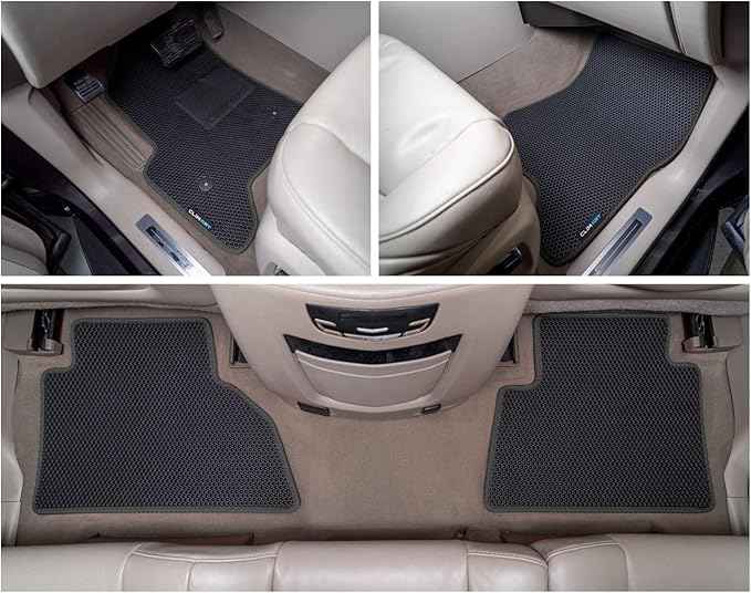 CLIM ART All-Weather Car Floor Mats Compatible with Cadillac Escalade 2015-2020, Custom-Fit Heavy-Duty Floor Liners for Cars & SUVs, Car Accessories for Men & Women, Black - FL011415243
