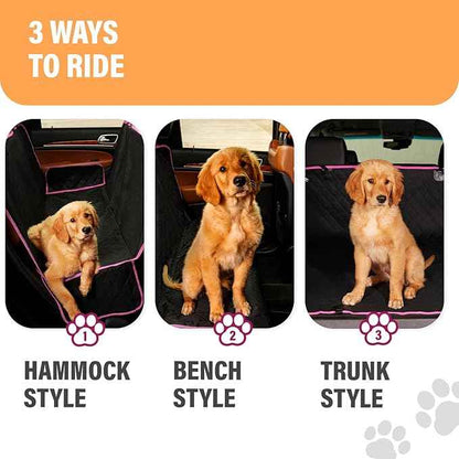 Active Pets Pink XL Dog Car Hammock Back Seat Cover, Waterproof Backseat Cover Protector for Truck Bench Rear of Sedans or SUVs, Essential Pet Supplies Vacuum or Wipe Clean, Machine Washable
