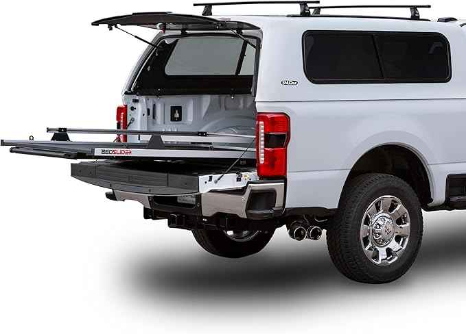 Bedslide 1000 Classic Sliding Truck Bed Organizer, 58 x 41-Inch, Capacity 1000 lbs, Truck Bed Storage Drawer, Fits 2024 Toyota Tacoma, No-Drill Brackets Included, Silver