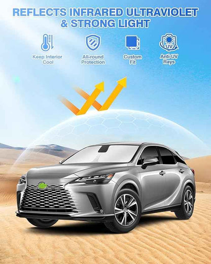 Sunshades for 2023-2025 2026 Lexus RX Accessories Windshield Sun Shade Side Rear Window Shade Cover Sun Visor Shield Privacy Protection for Camping Keep Vehicle Cool Black 8PCS