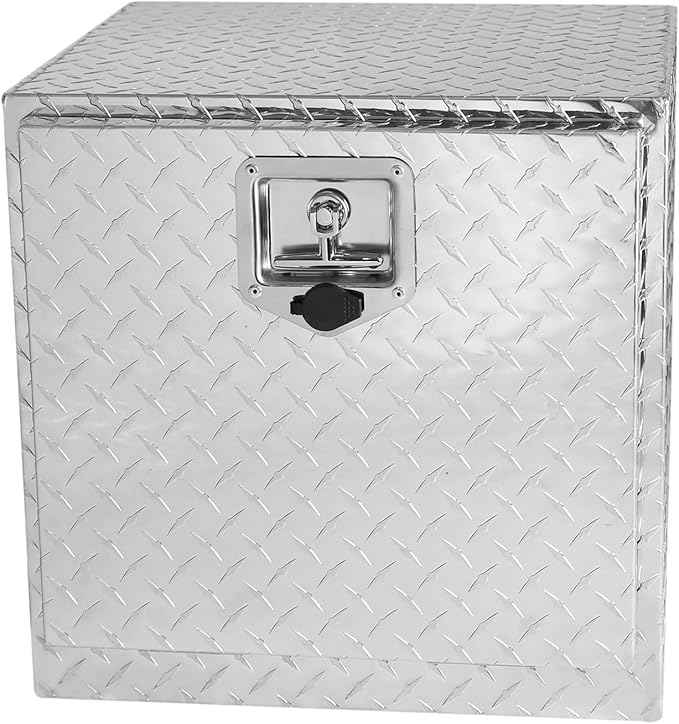 18 Inch Heavy Duty Aluminum truck tool boxes for bed of truck, Waterproof Square Truck Storage Organizer Chest for Pick Up Truck Bed, RV Trailer with T-Handle Lock & Keys(17.9"×17.1"×17.9")