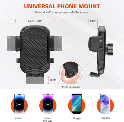 Newlest 2 in 1 Phone Mount for Car Cup Holder with Adjustable Base, Holders for Car Cupholder, No Shaking 360° Flexible Neck Phone Mount for All 4-7” Smartphones, Cup Holder for Most Bottles