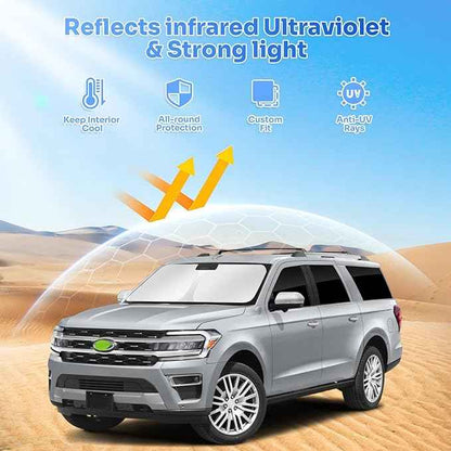 Sunshades for 2025 2026 Ford Expedition Accessories Windshield Sun Shade Side Rear Window Shade Cover Sun Visor Shield Privacy Protection for Camping Keep Vehicle Cool Black 8PCS