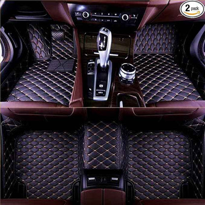Custom Making Car Floor Mats Compatible with Audi BMW Mercedes-Benz Toyota Lexus Honda Infiniti Nissan Hyundai Kia All Models 2005-2026 (Black Gold)
