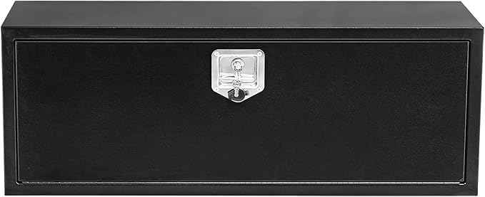 Garvee Black Steel Truck Bed Tool Box, Trailer Tongue Box, Truck Storage Organizer Tool Chest For Truck Bed, RV, Trailer (36 in x 18 in x 18 in-NEW)