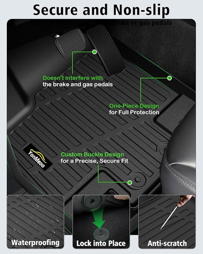 Floor Mats & Cargo Mat with Backrest Mat Custom for Nissan Pathfinder 2022-2025 2026 7&8 Seats, Door Sill Guards, All Weather TPE Full Set Floor Liners Trunk Mat for Pathfinder 2025 Accessories