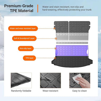 powoq Trunk Mat Compatible with 2018-2023 Subaru Crosstrek Impreza Cargo Mat Backrest Liner TPE Trunk Liner Replacement for 2018-2023 Subaru Crosstrek/XV Accessories (Trunk Mat+Backrest Mat)